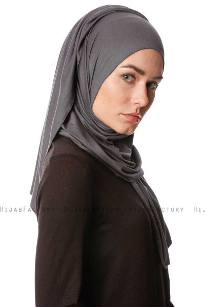 Melek - Antrasitt Premium Jersey Hijab - Ecardin