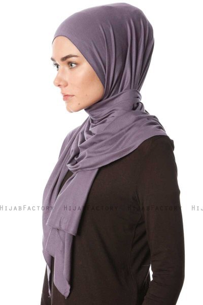 Melek - Mørk Lilla Premium Jersey Hijab - Ecardin