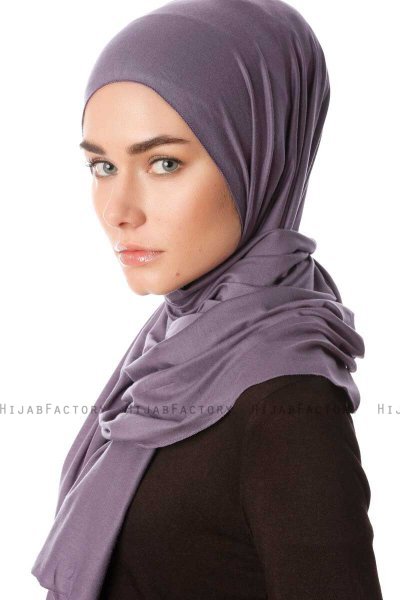 Melek - Mørk Lilla Premium Jersey Hijab - Ecardin