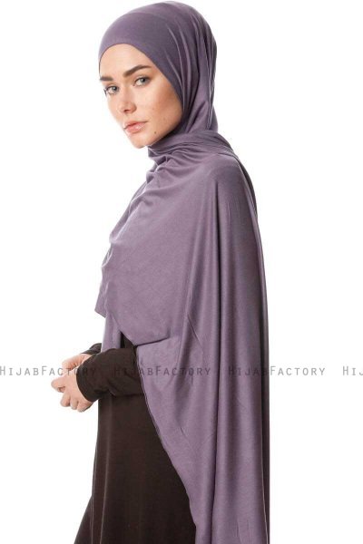 Melek - Mørk Lilla Premium Jersey Hijab - Ecardin