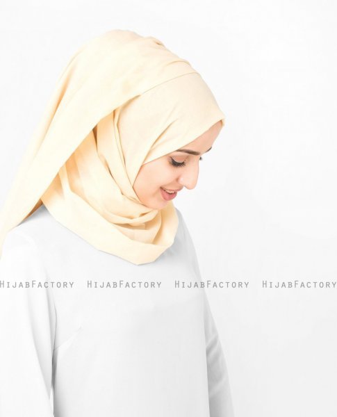 Mellow Buff - Creme Bomull Voile Hijab Sjal InEssence Ayisah 5TA42c