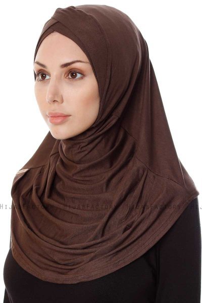 Mia - Brun One-Piece Al Amira Hijab - Ecardin