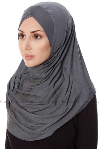 Mia - Mørk Grå One-Piece Al Amira Hijab - Ecardin