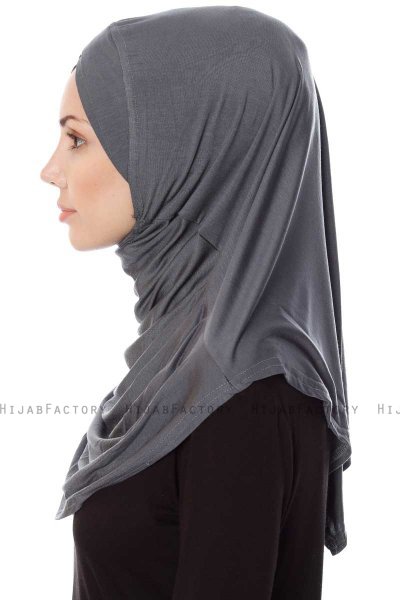 Mia - Mørk Grå One-Piece Al Amira Hijab - Ecardin