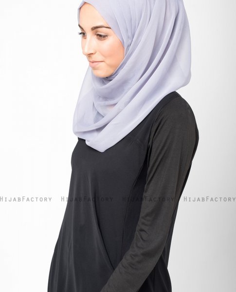 Minimal Grey ljusgrå PolyChiffong Hijab 5RA19a