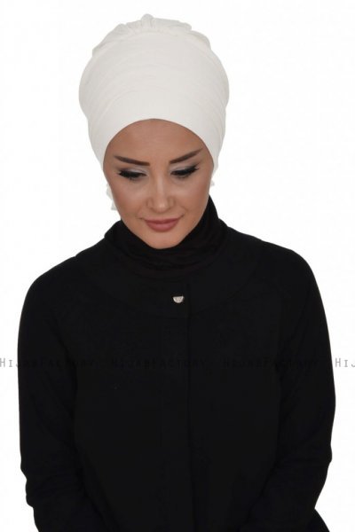 Monica - Hvit Bomull Turban - Ayse Turban