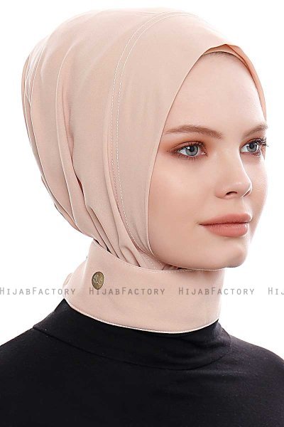 Narin - Beige Praktisk One Piece Crepe Hijab