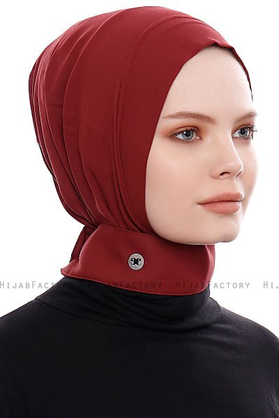 Narin - Bordeaux Praktisk One Piece Crepe Hijab