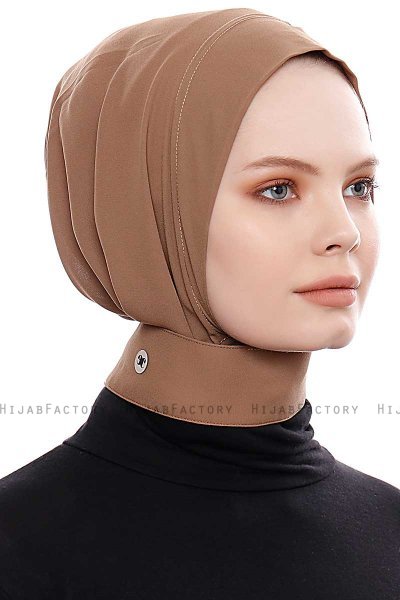 Narin - Brun Praktisk One Piece Crepe Hijab