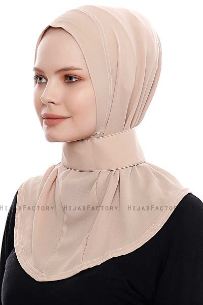 Narin - Lys Karamell Praktisk One Piece Crepe Hijab