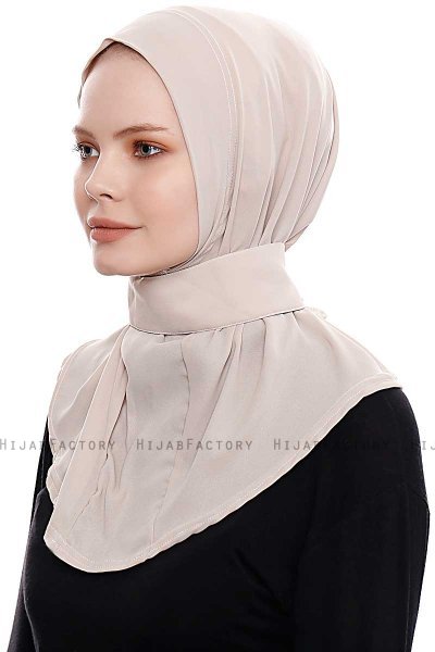 Narin - Lys Taupe Praktisk One Piece Crepe Hijab