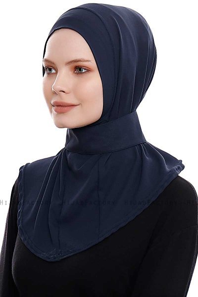 Narin - Marineblå Praktisk One Piece Crepe Hijab