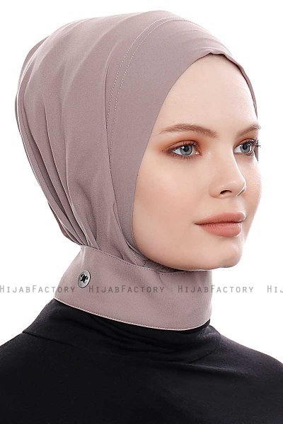 Narin - Mørk Taupe Praktisk One Piece Crepe Hijab