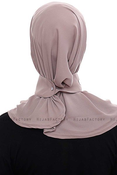 Narin - Mørk Taupe Praktisk One Piece Crepe Hijab