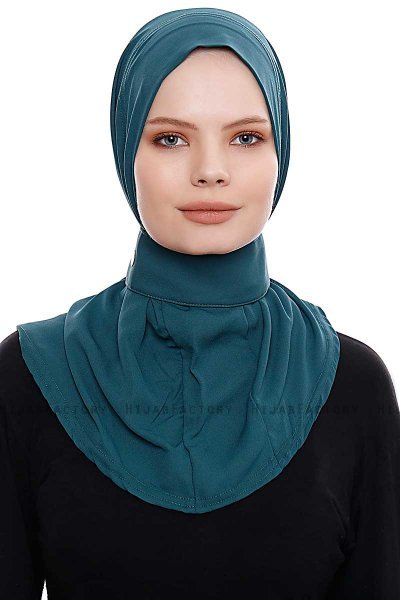 Narin - Mørk Grønn Praktisk One Piece Crepe Hijab