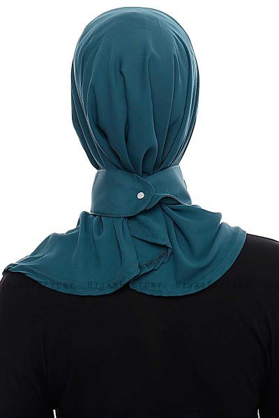 Narin - Mørk Grønn Praktisk One Piece Crepe Hijab