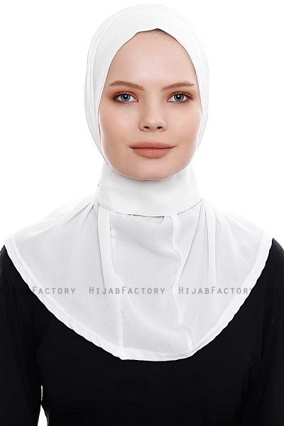 Narin - Hvit Praktisk One Piece Crepe Hijab