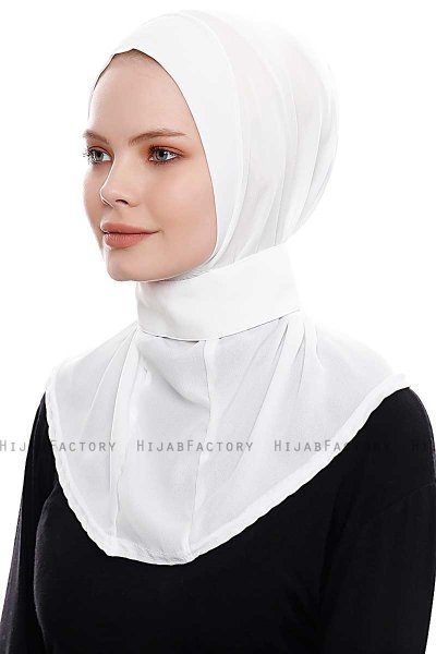 Narin - Hvit Praktisk One Piece Crepe Hijab