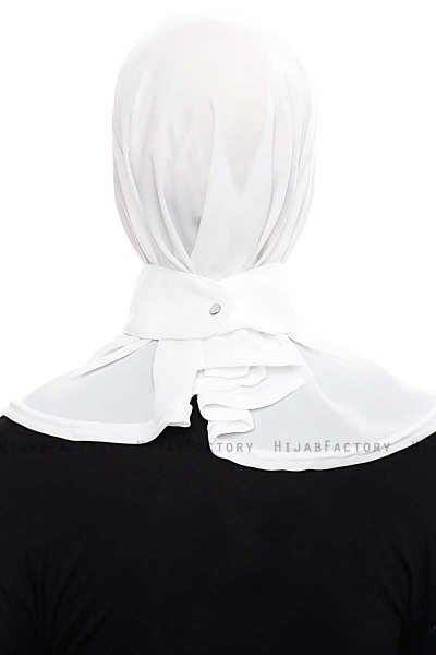Narin - Hvit Praktisk One Piece Crepe Hijab