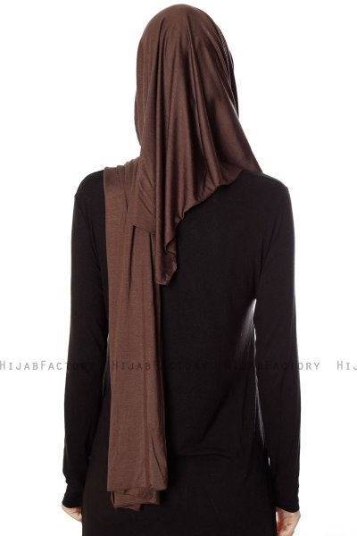 Naz - Brun & Lys Taupe Praktisk One Piece Hijab - Ecardin