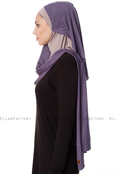 Naz - Lilla & Steingrå Praktisk One Piece Hijab - Ecardin