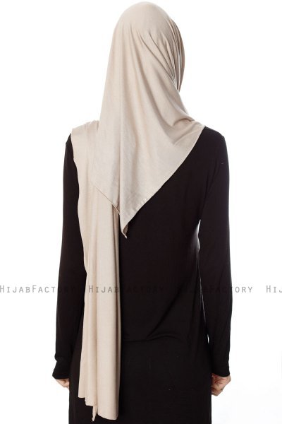 Naz - Lys Taupe & Lys Beige Praktisk One Piece Hijab - Ecardin