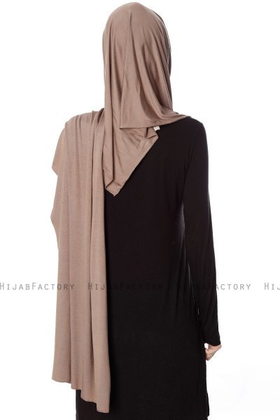 Naz - Mørk Taupe & Lys Taupe Praktisk One Piece Hijab - Ecardin