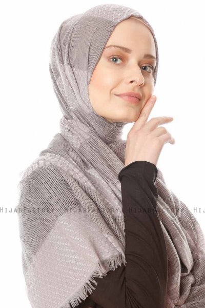 Necla - Grå To Farget Hijab - Özsoy