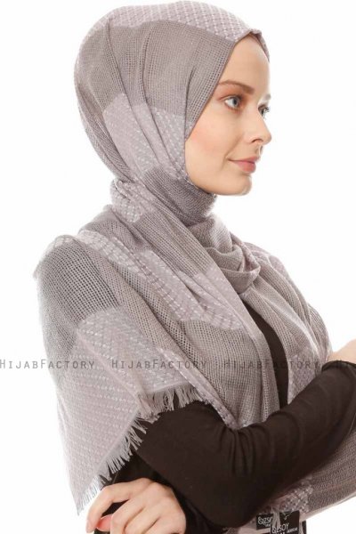 Necla - Grå To Farget Hijab - Özsoy