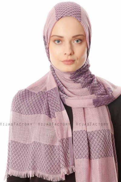 Necla - Mørk Rosa To Farget Hijab - Özsoy