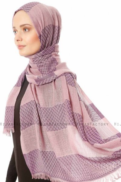 Necla - Mørk Rosa To Farget Hijab - Özsoy