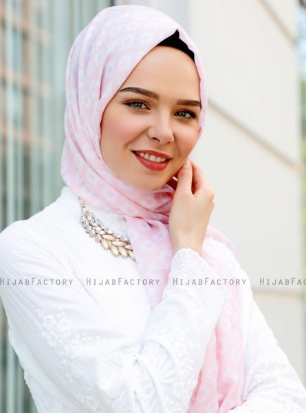 Nesrin - Rosa Mønstret Hijab - Sal Evi
