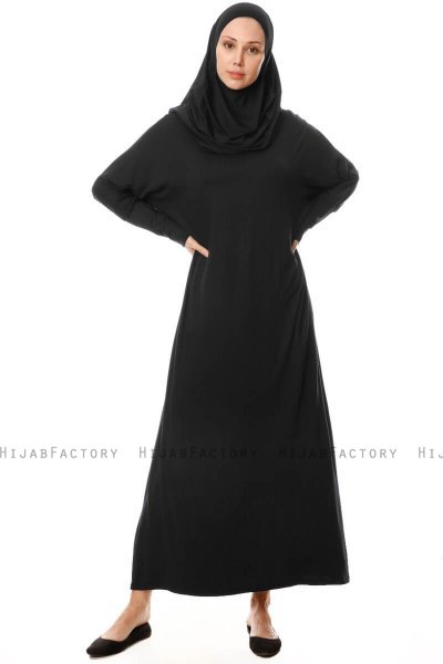 Nisa - Svart Bønnekjole - Miss Halima