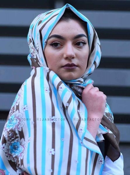 Niusha - Taupe Mønstret Voile Hijab