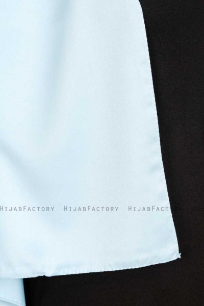 Nuray Glansig Ljusblå Hijab 8A04e