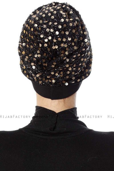 Nurten - Svart & Gold Turban
