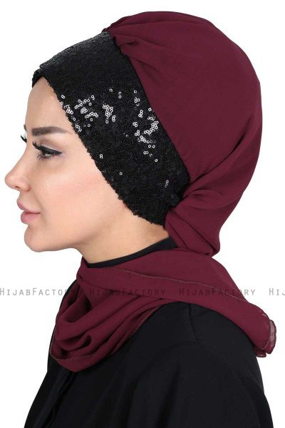 Olga - Plomme & Svart Praktisk Hijab