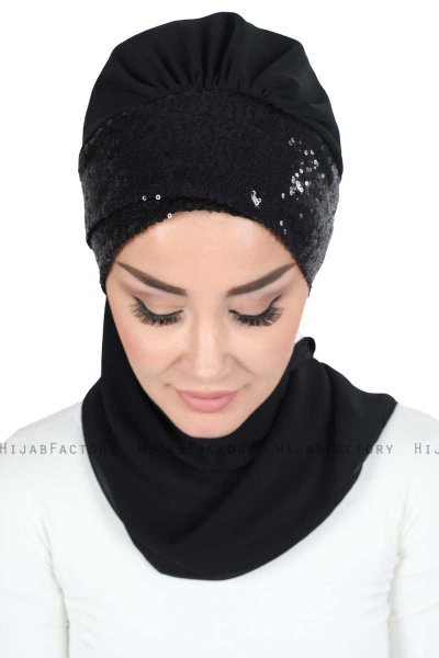 Olga - Svart & Svart Praktisk Hijab