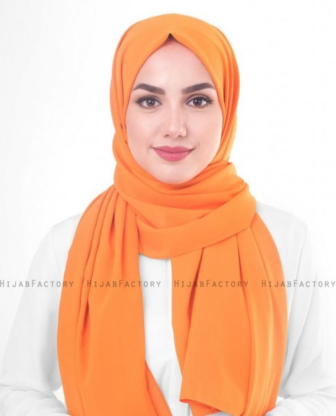 Orange Pepper Orange Georgette Hijab 5XA48a