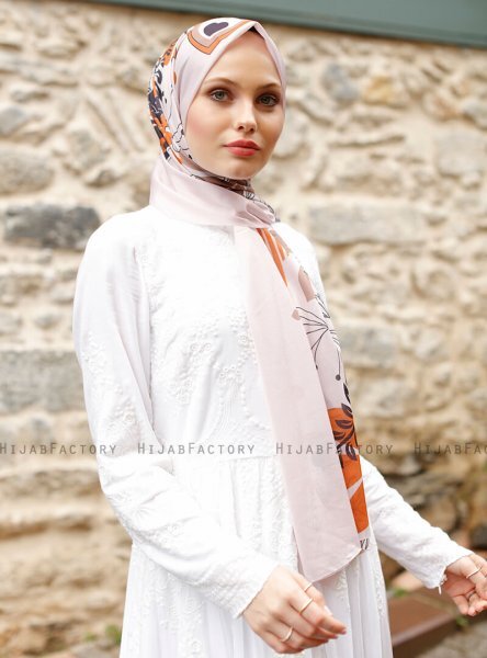 Pariza - Brun Blad Mønstret Hijab