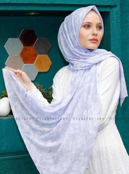 Pariza - Grå Mønstret Hijab