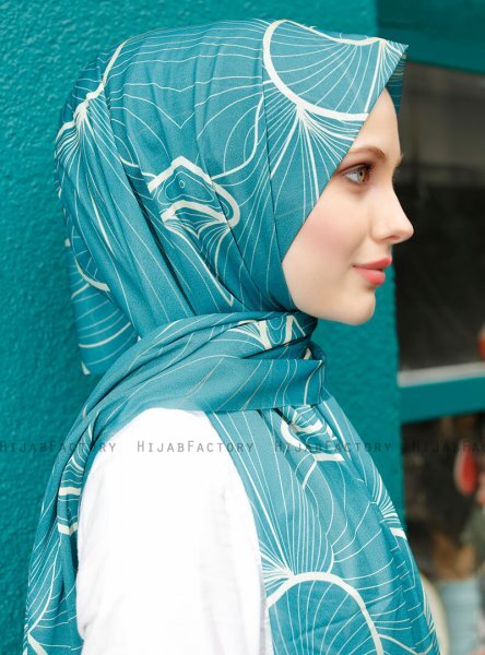 Pariza - Grønn Mønstret Hijab