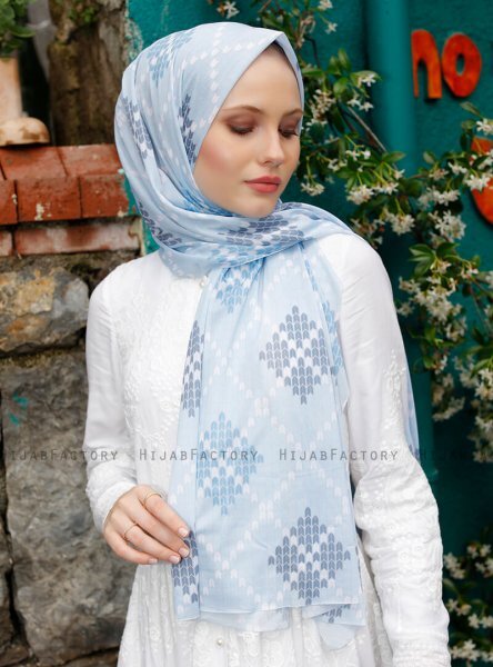 Pariza - Indigo Mønstret Hijab