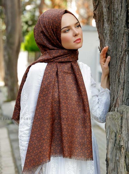 Pareesa - Brun Mønstret Hijab - Sal Evi