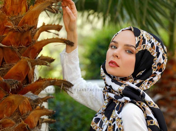 Peridot - Svart Mønstret Hijab - Sal Evi