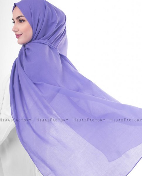 Purple Opulence Lila Bomull Voile Hijab 5TA91d