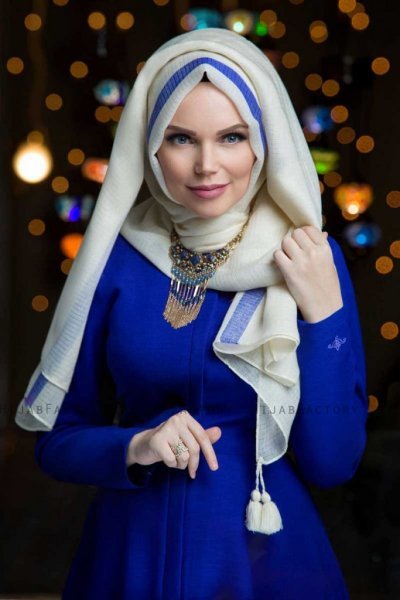 Queen Offwhite Hijab Sjal Muslima Wear 310110a