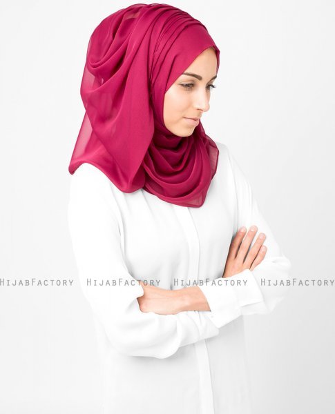 Rhododendron Röd PolyChiffong Hijab 5RA12a