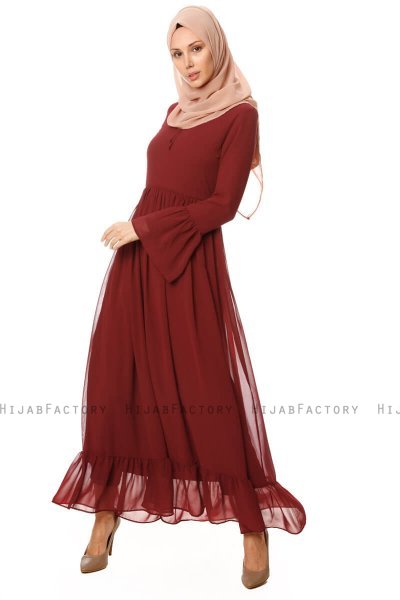 Samiya - Bordeaux Chiffon Kjole - Burun