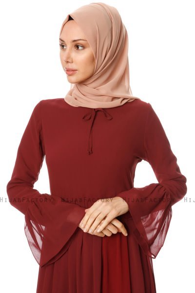 Samiya - Bordeaux Chiffon Kjole - Burun
